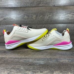 Clove Shoes LEMON AID Pale Yellow Pink Nursing Healthcare Sneakers W 9.5 / M 8